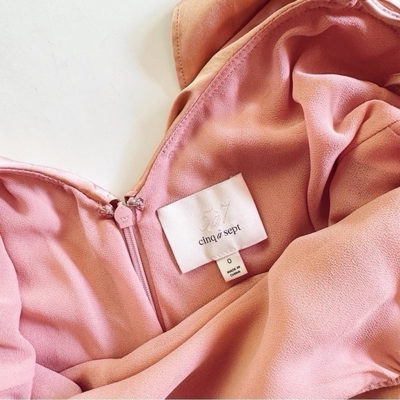 Cinq A Sept Elly Charmeuse Ruffle Midi Dress 0 - Picture 9 of 10